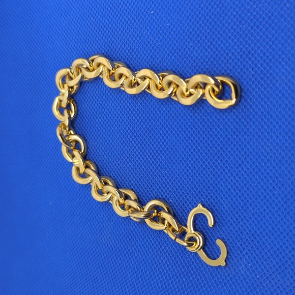 Vtg. 18K Yellow Gold Plated Men Women O Ring Link Chain Bracelet 8.5 Inches - Picture 8 of 8
